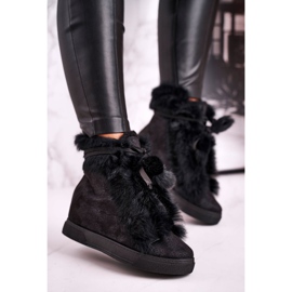 Zapatillas de mujer con cuña negra y piel Pretty Black negro plata 1