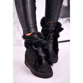 Zapatillas de mujer con cuña negra y piel Pretty Black negro plata 3