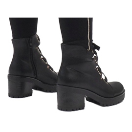 Mulanka Botas negras de tacón abierto J-10 negro 2