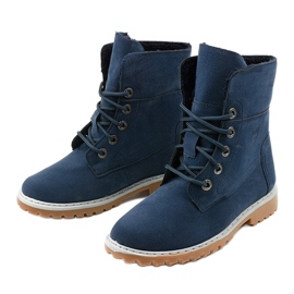 Azul oscuro, botas aislantes, tienda de ante ecológico azul marino 2