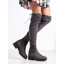 Seastar Botas de muslo en la plataforma gris 2