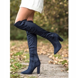 Sweet Shoes Botas altas en Spitz azul marino azul 1