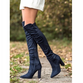 Sweet Shoes Botas altas en Spitz azul marino azul 3