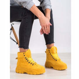 SHELOVET Tramperos de la moda amarilla amarillo 3