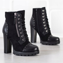Kayla Botas de rock con tacones altos negro 1