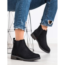 Super Me Botines Chelsea de ante negro 1