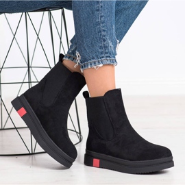 Gogo Botas sin cordones en la plataforma negro 4