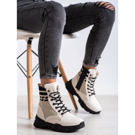 SHELOVET Trabajadores de la moda con cordones blanco negro 1