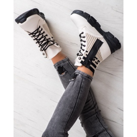 SHELOVET Trabajadores de la moda con cordones blanco negro 2
