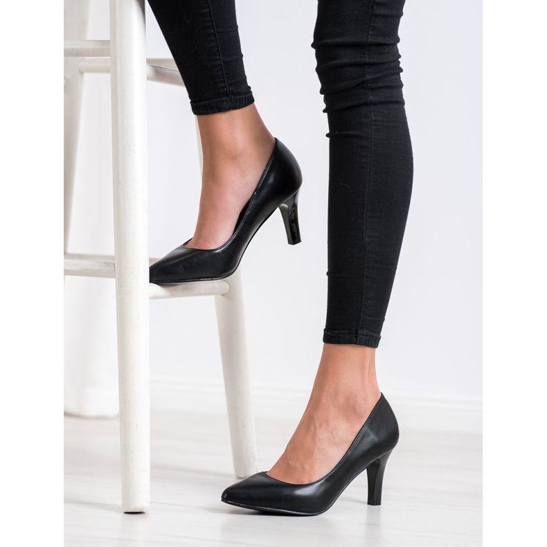 Goodin Zapatos de salón con cuero ecológico negro 1