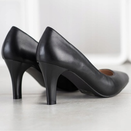 Goodin Zapatos de salón con cuero ecológico negro 2