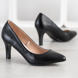 Goodin Zapatos de salón con cuero ecológico negro 3