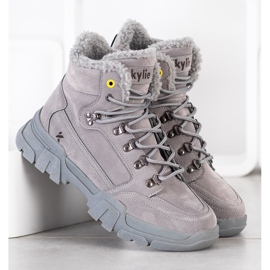Kylie Tramperos con piel de oveja gris 1