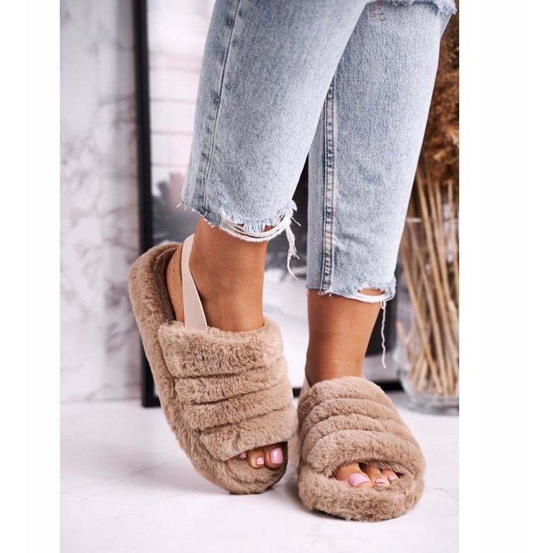 FJ1 Pantuflas de mujer en la plataforma Furry Brown Khaki Snowflake marrón caqui 2 FJ1 Pantuflas de mujer en la plataforma Furry Brown Khaki Snowflake marrón caqui 2