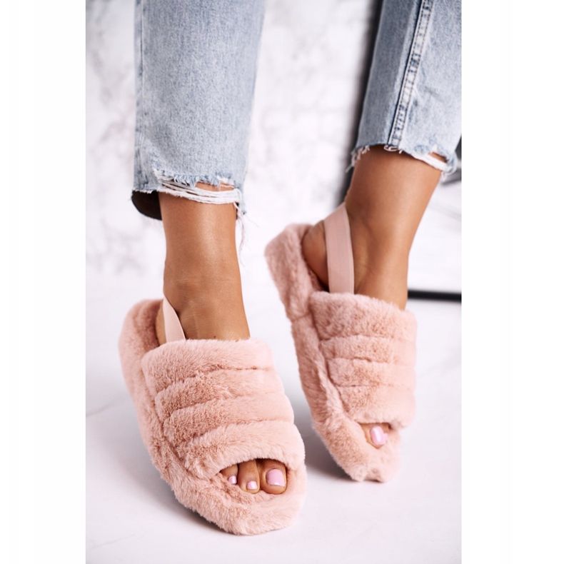 FJ1 Pantuflas de mujer en la plataforma de copo de nieve de piel naranja 2