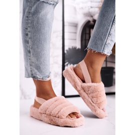 FJ1 Pantuflas de mujer en la plataforma de copo de nieve de piel naranja 3