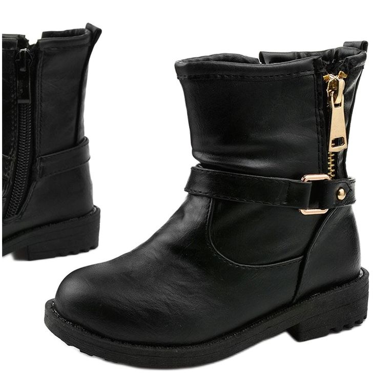 Botas negras para niños para niñas de Jynriane negro 1