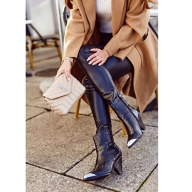 FG1 Botas De Mujer Con Puntera De Acero Con Estampado Negro Eternally 4