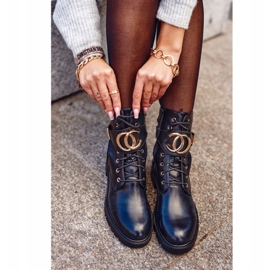 PS1 Botas de Mujer Trabajadores con Cordones Negro Oro 1 PS1 Botas de Mujer Trabajadores con Cordones Negro Oro 1