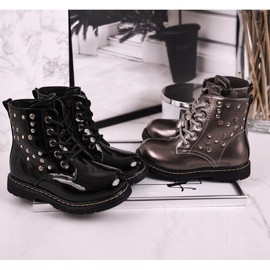 Botas de Abrigo Infantil con Diamantes de Imitación Lacado Negro Fama 8