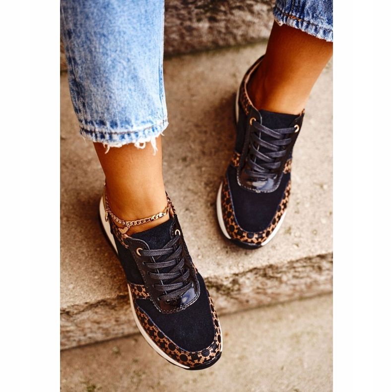 S.Barski Zapatos Deportivos De Mujer Sneakers Negro Blanco Metronus beige dorado 3