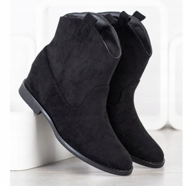 SHELOVET Botas de vaquero calientes en una cuña oculta negro 3