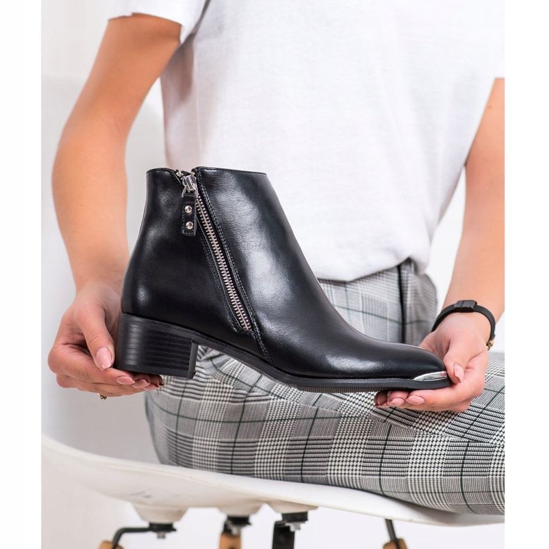 Kayla Botas elegantes con cremallera. negro plata 2