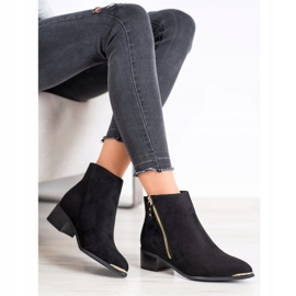 Kayla Botas elegantes con cremallera. negro dorado 1