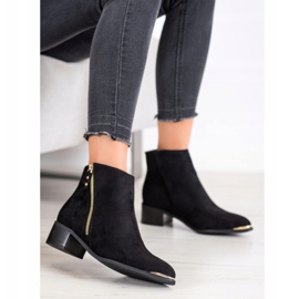 Kayla Botas elegantes con cremallera. negro dorado 3