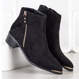 Kayla Botas elegantes con cremallera. negro dorado 2