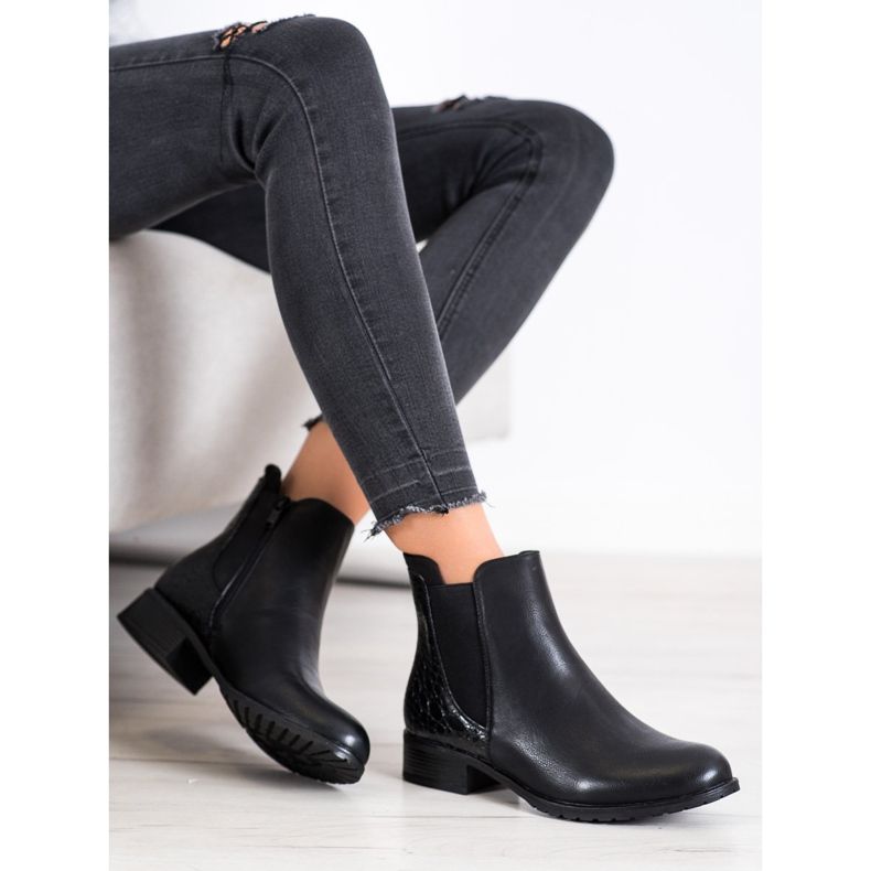 Kayla Botas casual con estampado de serpiente negro 2 Kayla Botas casual con estampado de serpiente negro 2