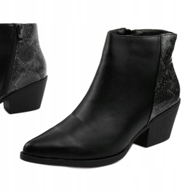 Botas vaqueras de mujer Prerent negras negro gris 1