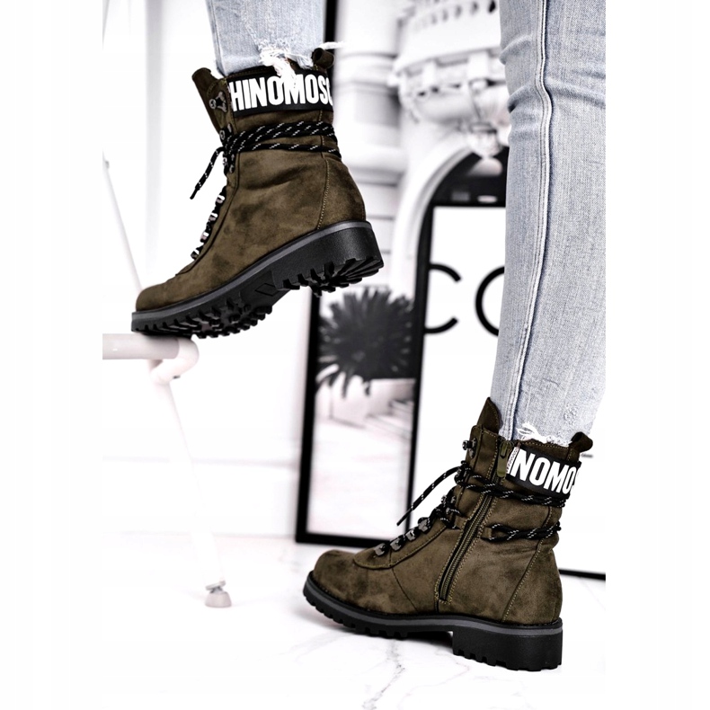 Evento Botas Timber Mujer Altas Caqui 9BT35-1331 Dk.Green negro 2