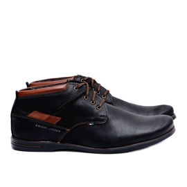 Gino Tuzzi Zapatos con cordones de cuero negro para hombre Gertrudo 1