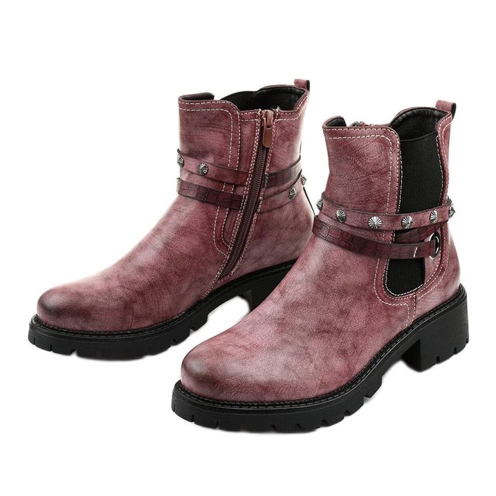 Botas rosas con aislamiento plano y cremallera Siempleglam 2