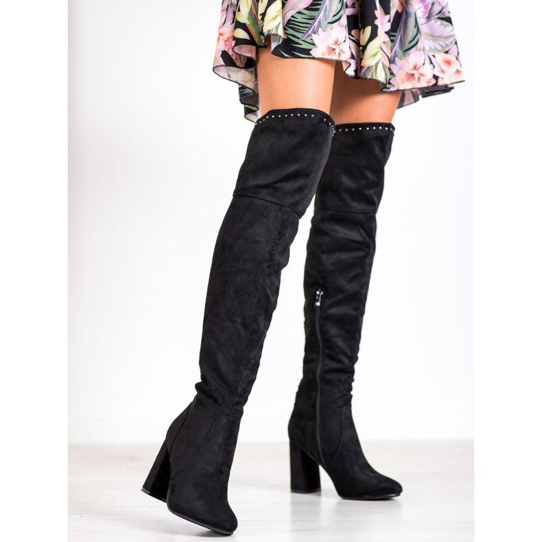 Balada Botas elegantes por encima de la rodilla negro 1