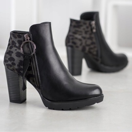 Goodin Botas cálidas con estampado de leopardo negro 1 Goodin Botas cálidas con estampado de leopardo negro 1