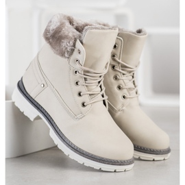 SHELOVET Botas de montaña con piel beige 2