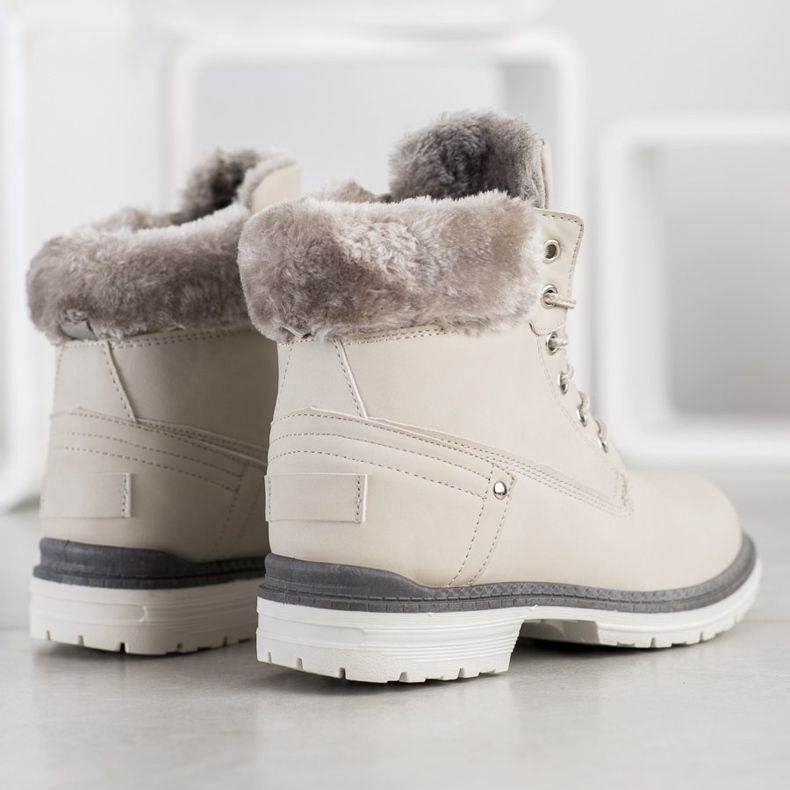 SHELOVET Botas de montaña con piel beige 1