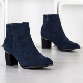 SHELOVET Botas de ante azul marino 1