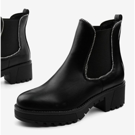 Botas negras en la plataforma de cuero ecológico Torwarine negro 1