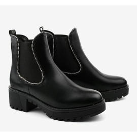 Botas negras en la plataforma de cuero ecológico Torwarine negro 3