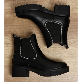Botas negras en la plataforma de cuero ecológico Torwarine negro 4