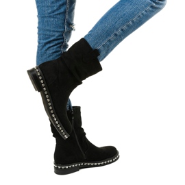Botas de mujer negras aisladas con cremallera Ulafina negro 3