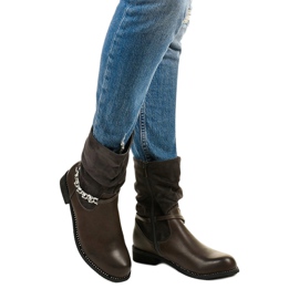 Botines planos grises con cremallera Petgell 1