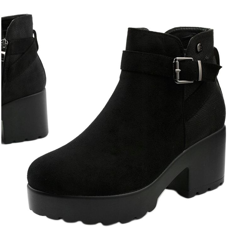 Botines con plataforma Meridvielle negros 1 Botines con plataforma Meridvielle negros 1