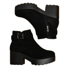 Botines con plataforma Meridvielle negros 4