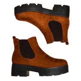 Botas de ante camel en la plataforma de Arnlando marrón amarillo 3