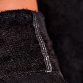 Isabel Black Botas por encima de la rodilla negras de ante negro 6