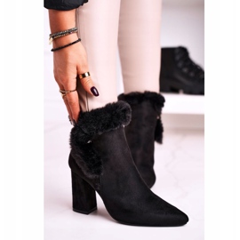 Botas De Tacón Con Piel Ante Sophie Negra negro 1